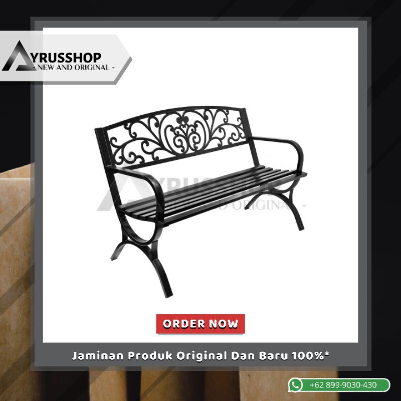 Jual Soleil Kursi Teras Taman Besi Park Bench Canterbury Hitam Bangku Panjang Taman Outdoor