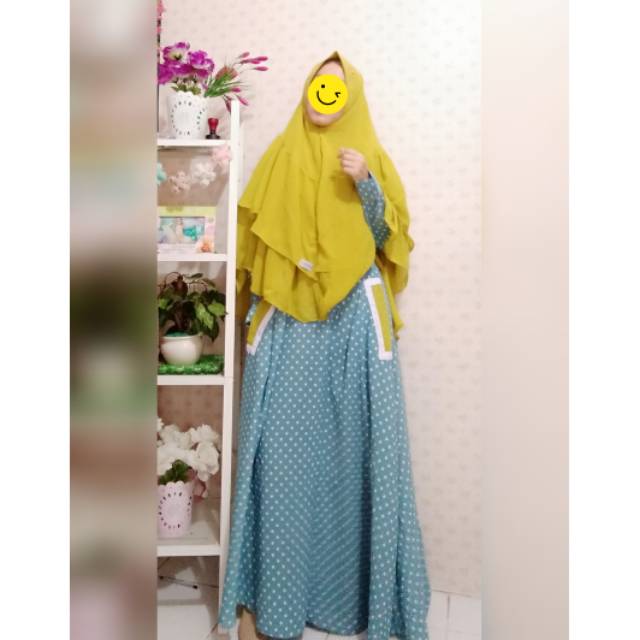 Set Syari Polka / Gamis polka set