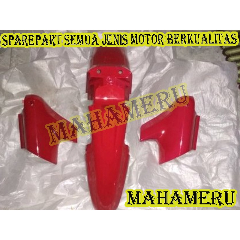 SPAKBOR DEPAN SATRIA HIU LSCM MERAH PLUS TUTUP SOK DEPAN MERAH / SPAKBOR DEPAN SATRIA HIU MERAH