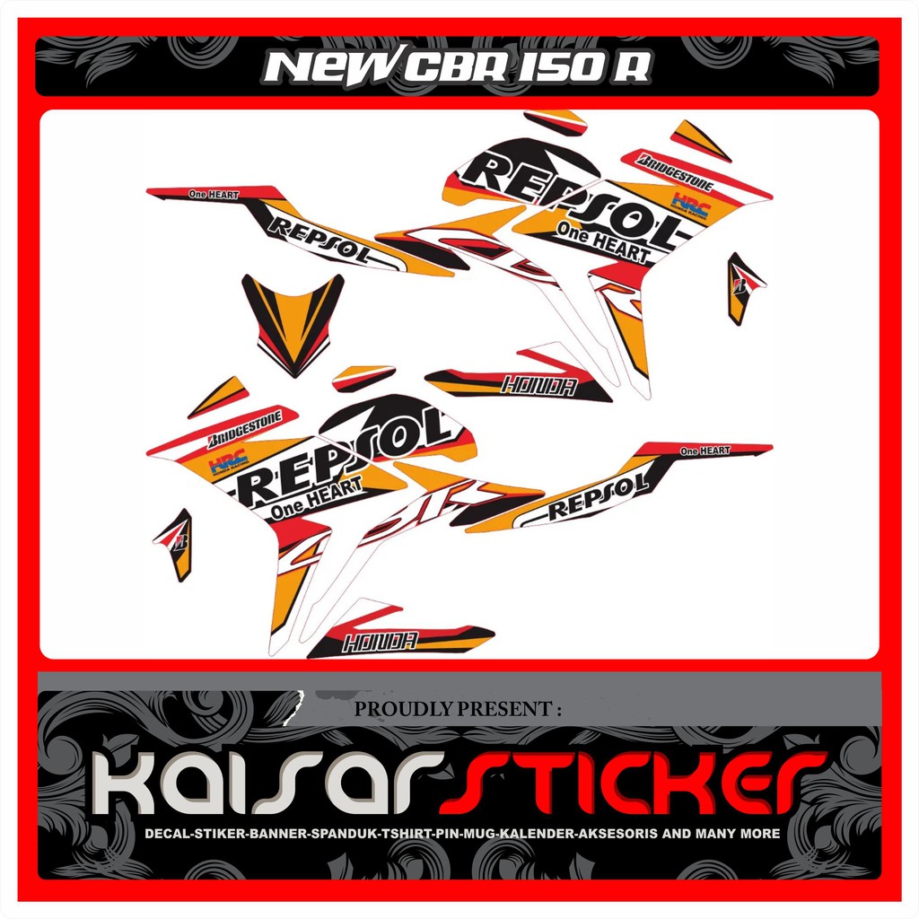 DECAL STICKER HONDA CBR 150R FACELIFT REPSOL