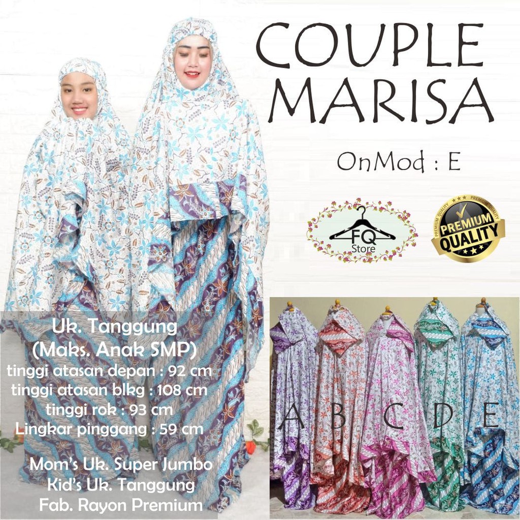 TermurahMukena Couple Marisa - Mukena Terlaris - Mukena Termurah - Mukena Terkini
