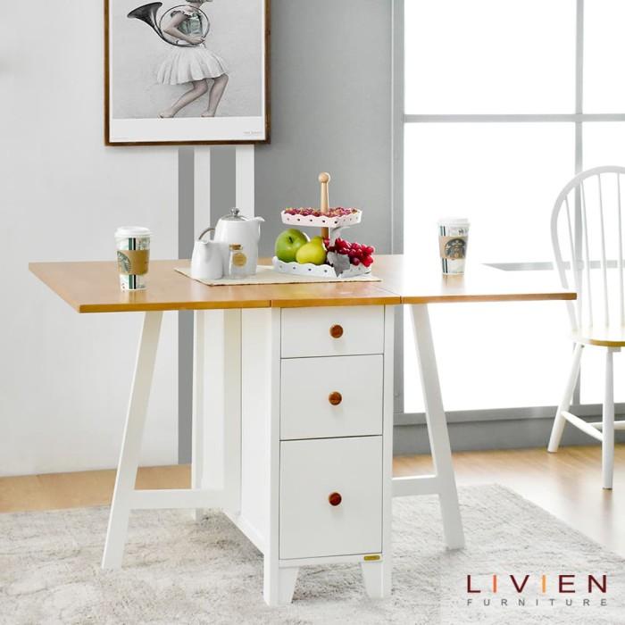 Livien Furniture Meja Makan Lipat Transformer / Meja Makan Best Seller