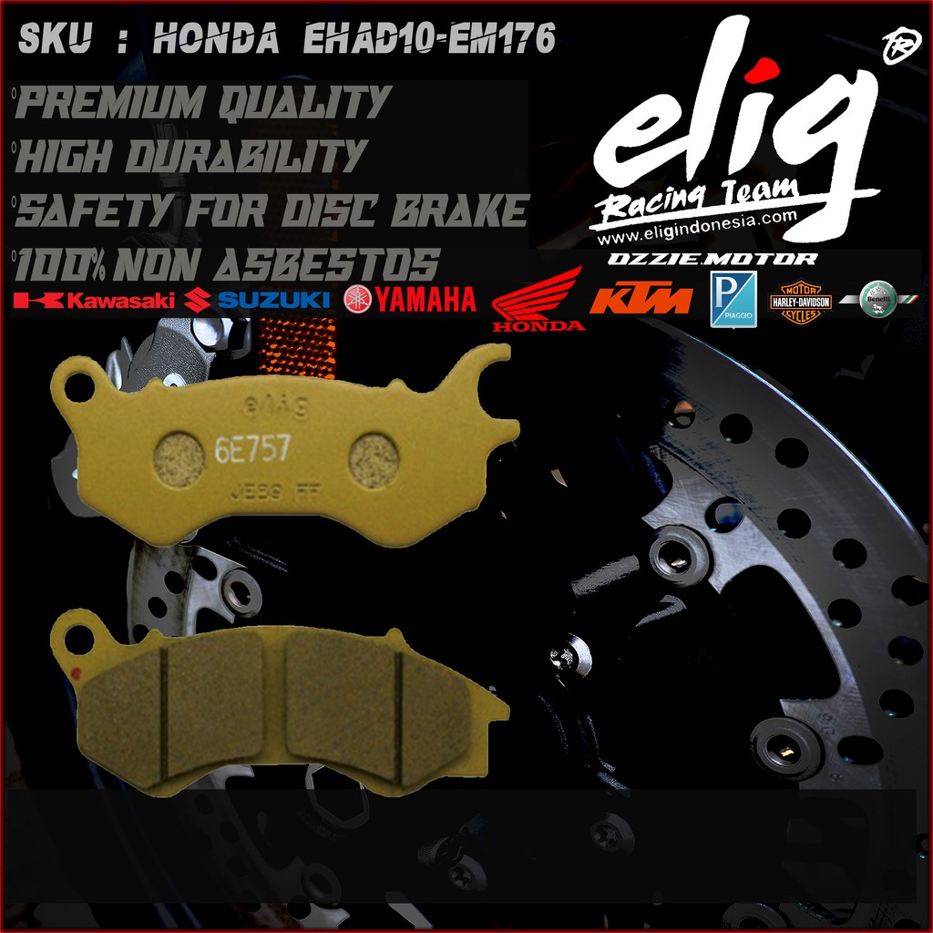 Kampas Rem Cakram ELIG EM176 OLD HONDA PCX 125/150 NON ABS (F)