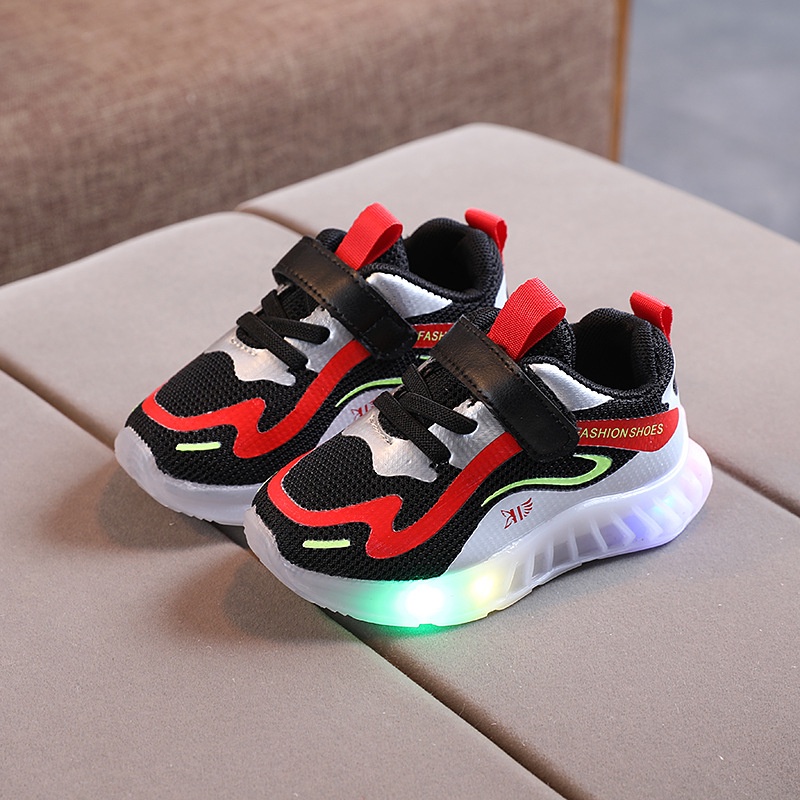 SALE LED9-Sepatu Sneaker Anak Laki Perempuan Lampu LED Import