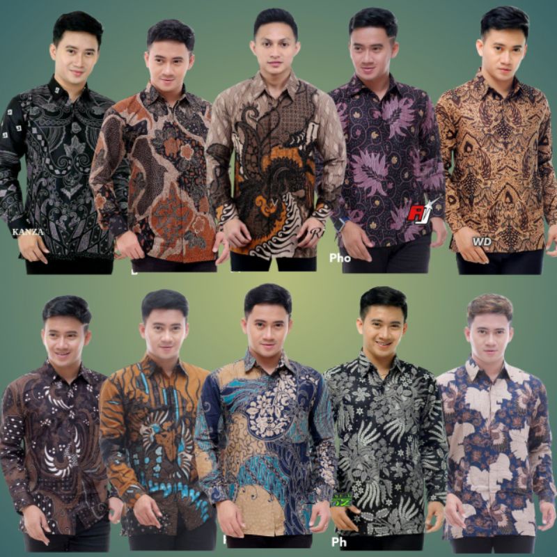 KEMEJA BATIK PRIA LENGAN PANJANG SIZE M L XL XXL BSWART BatiK HRB026 Kenongo Hem Pendek Padi