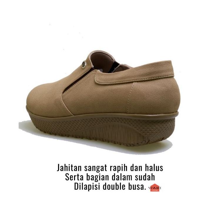 SAB.19Au22g • sepatu kasual wanita slip on Wedges Kantoran - Sepatu Wanita Footwear AQILA Ori