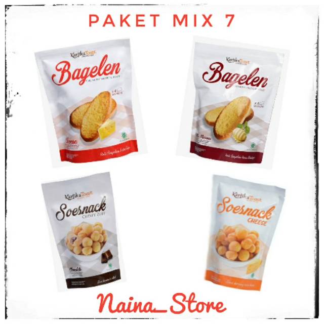PAKET MIX 7 PAKET KUE KERING KARTIKA SARI BANDUNG ( BAGELEN CHEESE BUTTER, SOES ) JAJANAN KEKINIAN