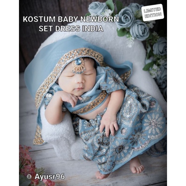 Kostum india newborn untuk properti foto bayi