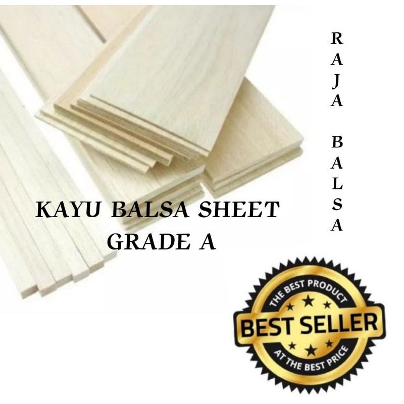 Balsa Grade A Kayu Balsa 1mm 1.5mm, 2mm, 2.5mm,  3mm, bahan maket RC Pesawat balsa wood sheet