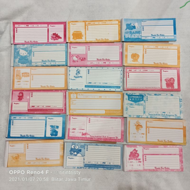 

LABEL PENGIRIMAN TERMURAH GROSIR/ nota pengiriman
