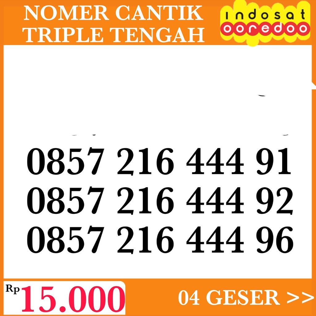Nomer Cantik Indosat (triple tengah)