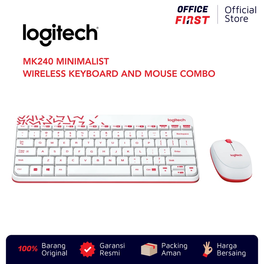 Logitech MK240 Minimalist Wireless Keyboard Mouse Combo / USB MK 240