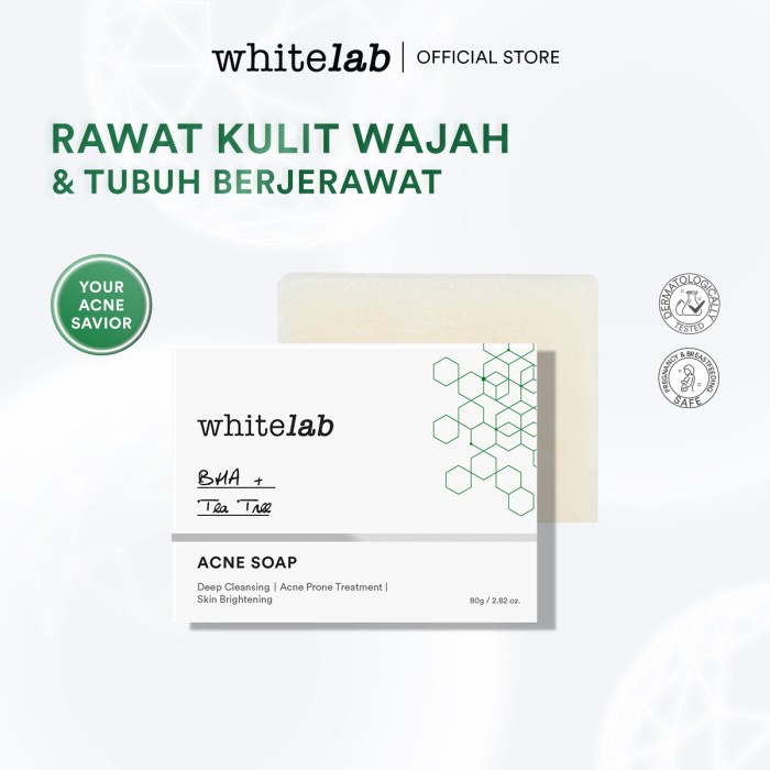 Whitelab Acne Soap - Sabun Wajah Dan Badan Untuk Kulit Berjerawat BPOM Original