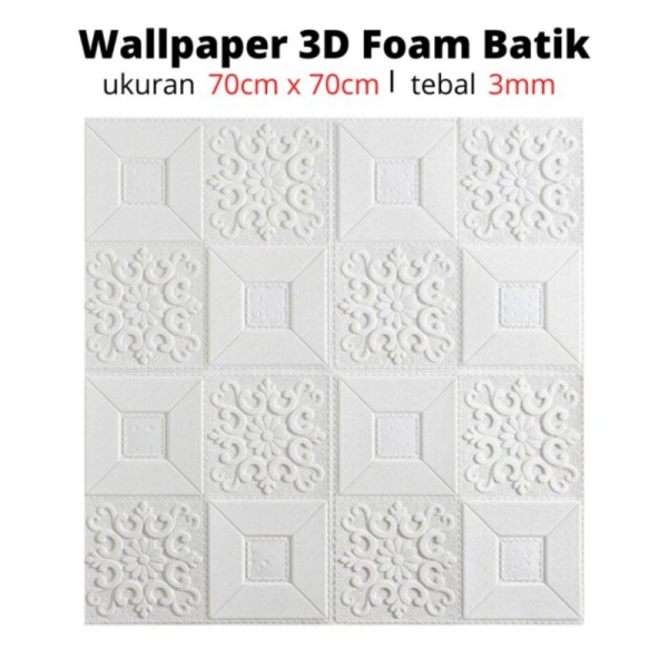 Promo Wallpaper BATIK 3D Foam Wallpaper Stiker Dinding Plafon Motif Batik Berkualitas