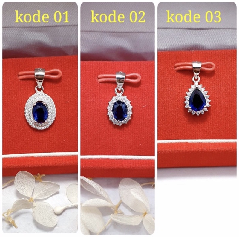 Liontin mata biru perak 925 liontin pria liontin wanita liontin zircon mata biru