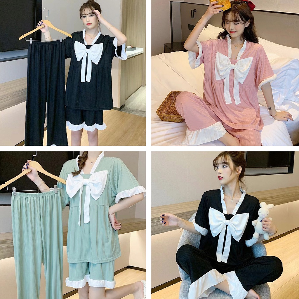 BeliBeliDeh - Satu Set Tiga Baju Tidur Import/ Baju Tidur Korea/ Baju Tidur Minimalis/ Baju Tidur Mu