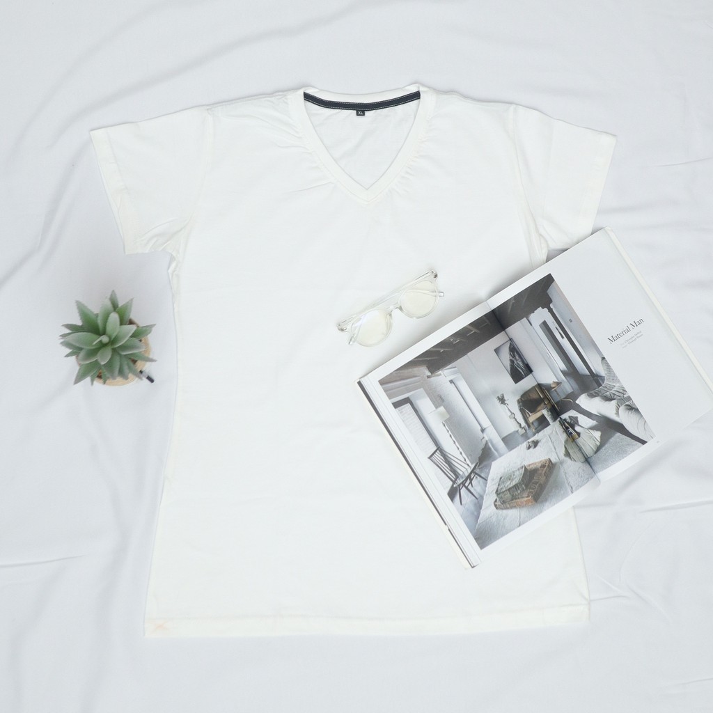 Kaos Polos Vneck Cewek_Putih