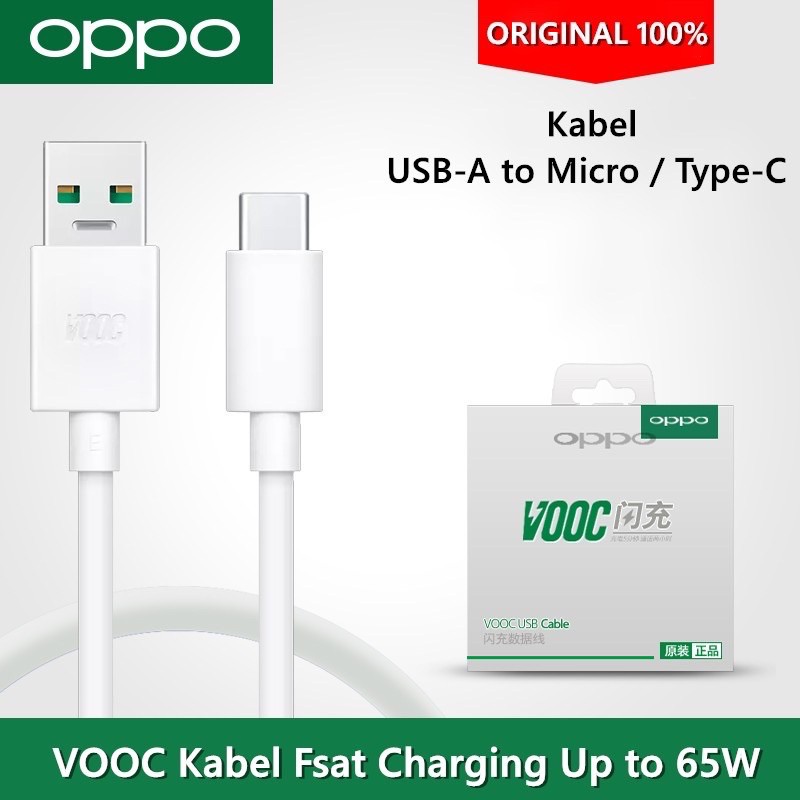 OPPO KABEL DATA Original 100% MIcro/Cable Cabel Date Type-c VOOC 4A