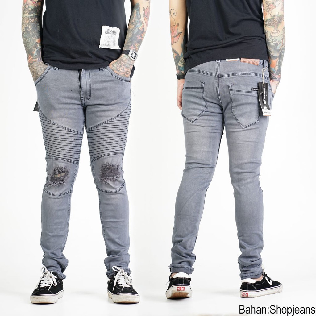 Celana Panjang Jeans Bikers Celana Jeans Sobek