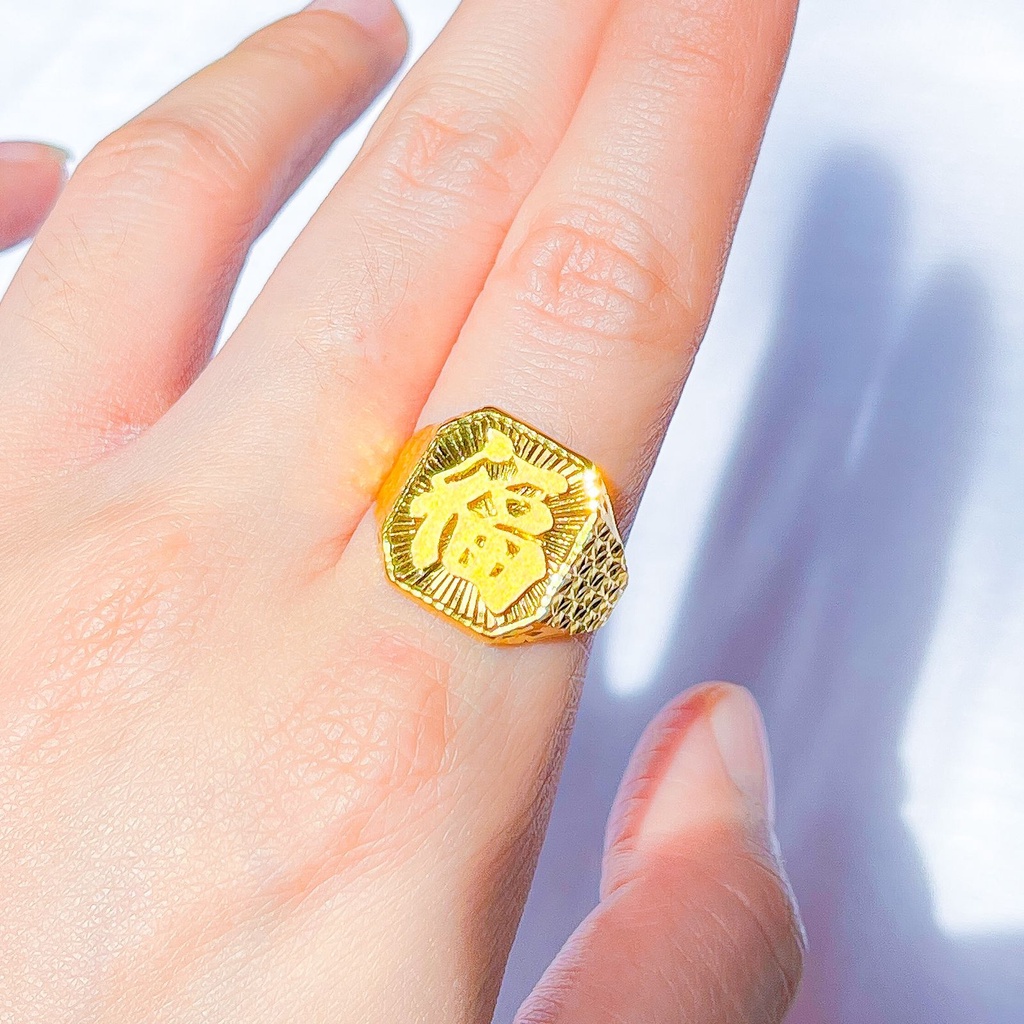 Cincin pria anak dan dewasa emas asli kadar 70 lokal 65% hoki blessing hok doff ukir kilat tanpa permata ringan 2 gram laki laki2 mas kuning lebar stempel