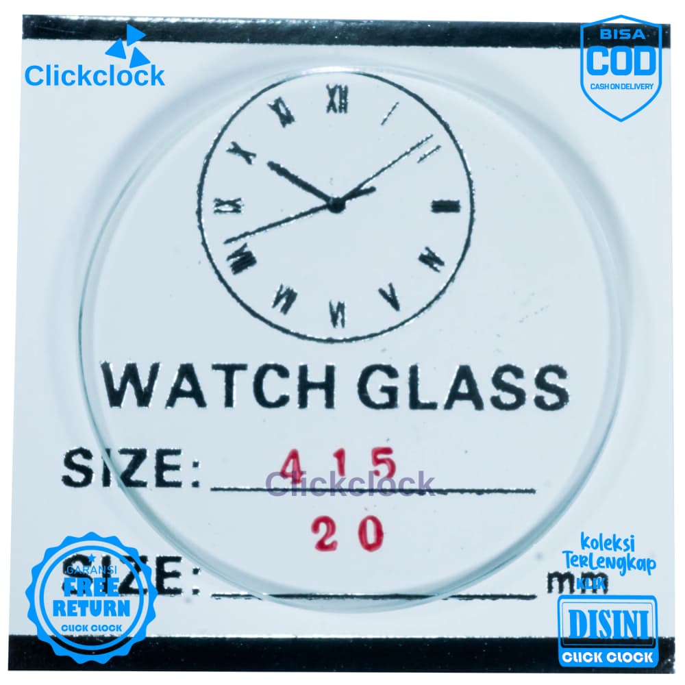 Kaca Jam Kaca Bahan Watch Glass PNC-415 Murah 4,15 cm