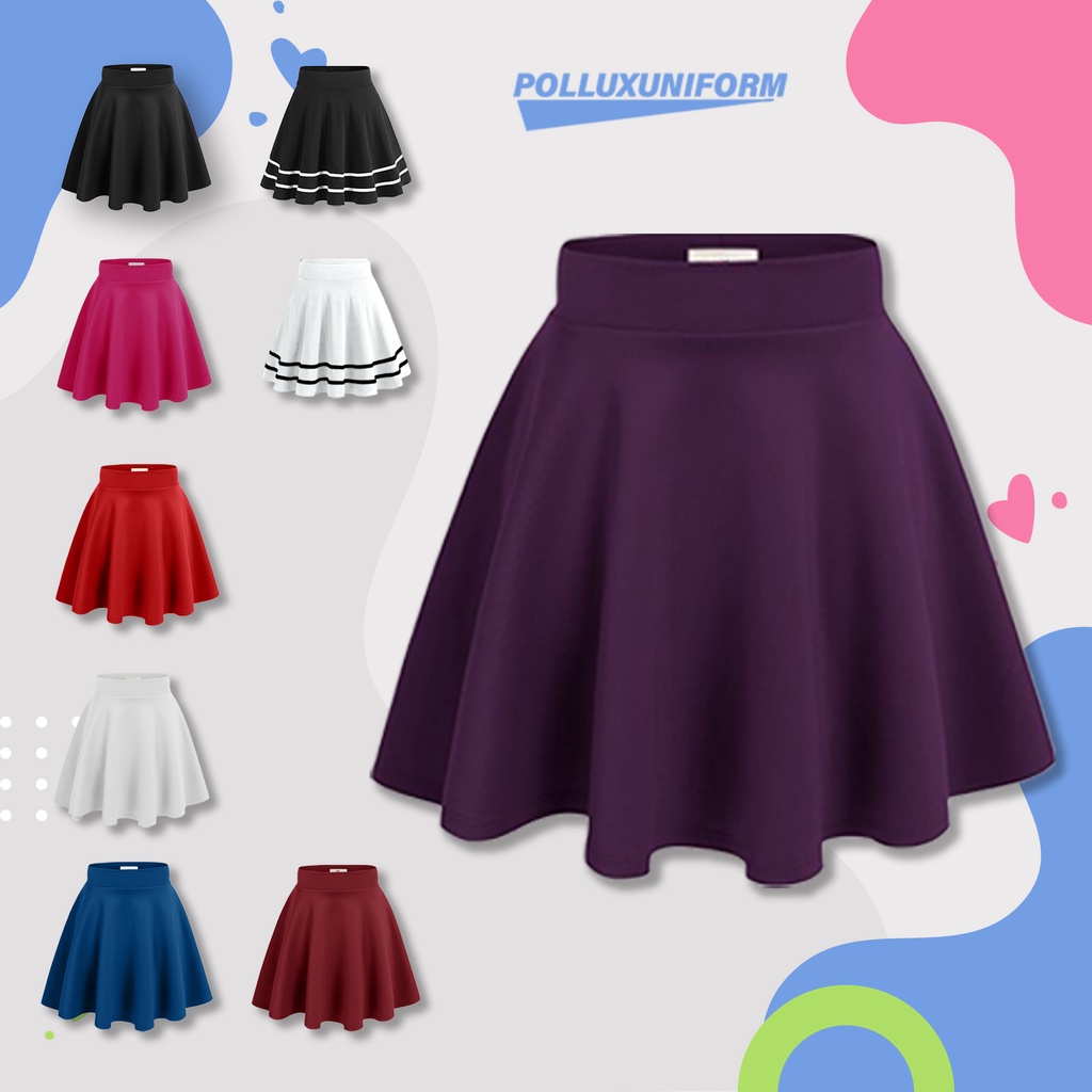 Rok MIni korea Rok Mini skirt Rok Tennis Rok Mini Flare Rok Pendek Wanita Rok Senam Rok Aerobic