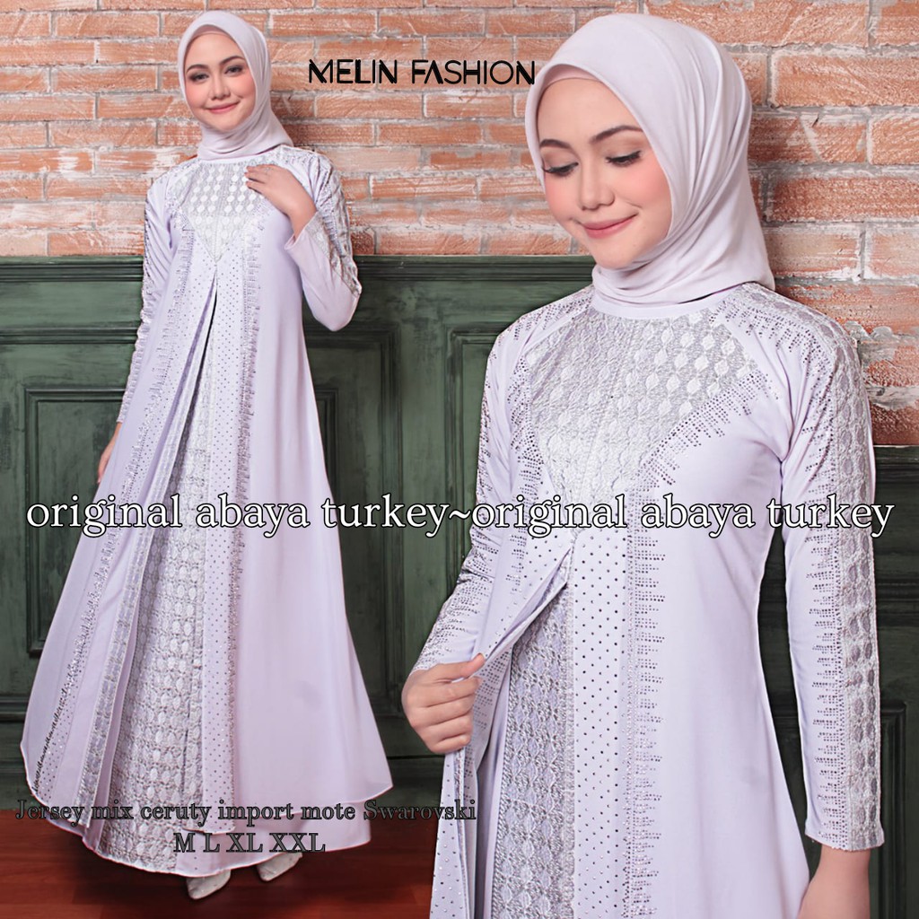 Abaya Turkey Putih*Abaya Turkey Bordir*Gamis Wanita Remaja*Gamis Wanita Murah*Kualitas Premium