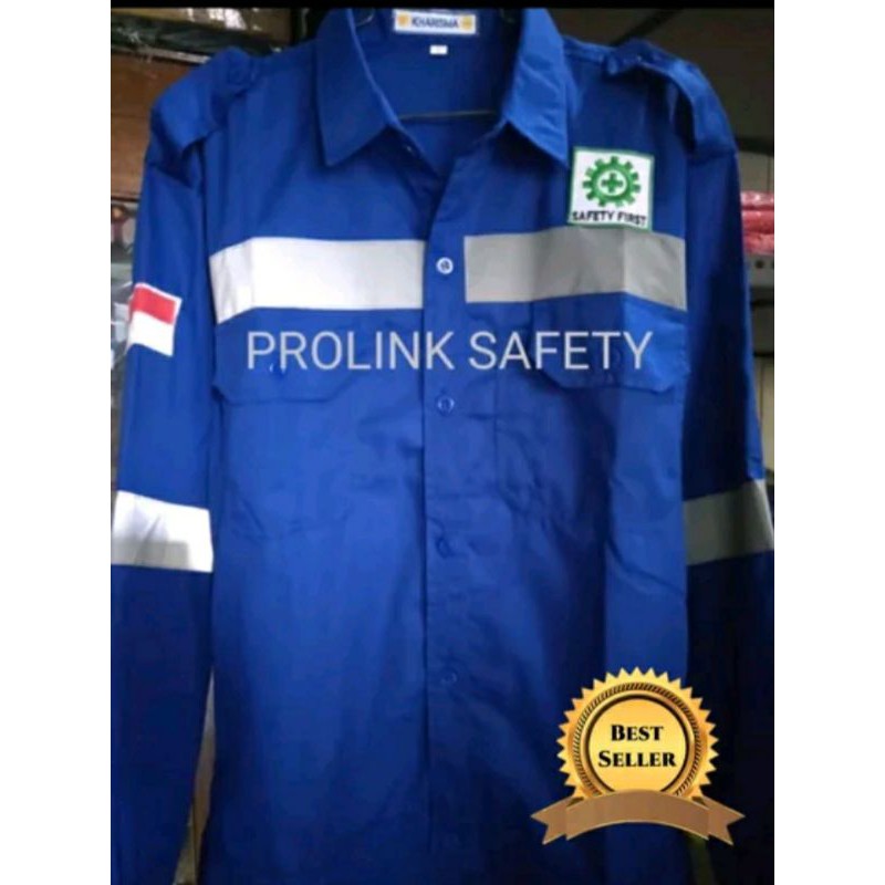 SERAGAM BAJU SAFETY BIRU BENHUR BCA SCOTLIGHT 5CM