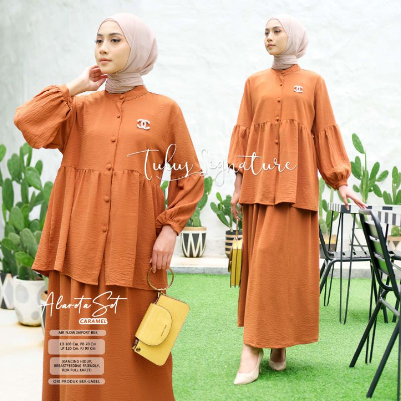 Set polos muslimah kekinian Alareta set by Tulus signature