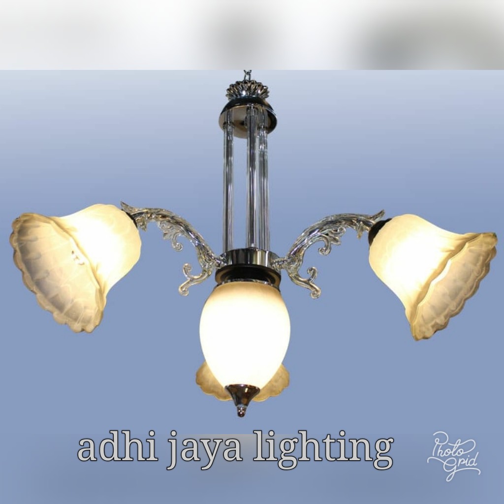 lampu gantung lampu hias gantung lampu gantung minimalis bunga cabang 3 black termurah