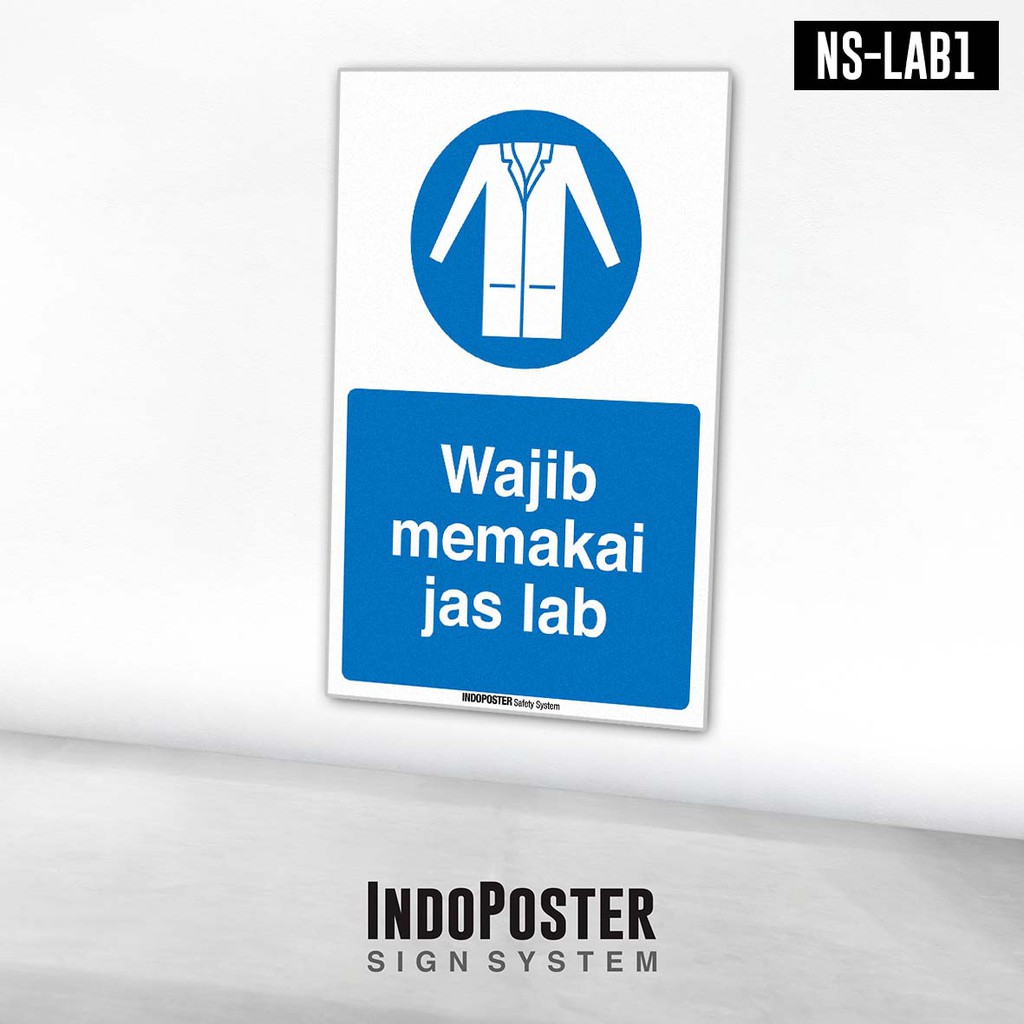 

Stiker Safety Sign Rambu K3 Wajib Memakai Jas Laboratorium