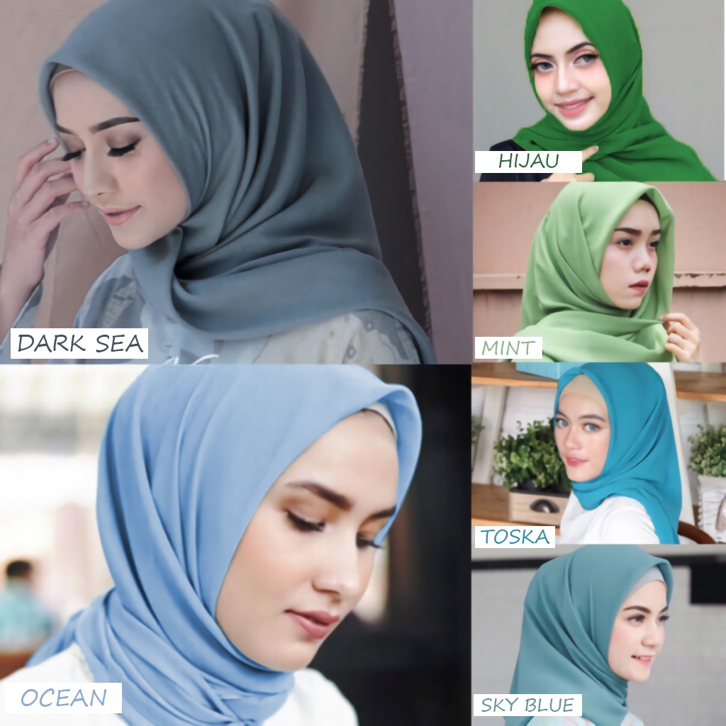 Bella Square Warna Part 1 Hijab Segiempat Shopee Indonesia