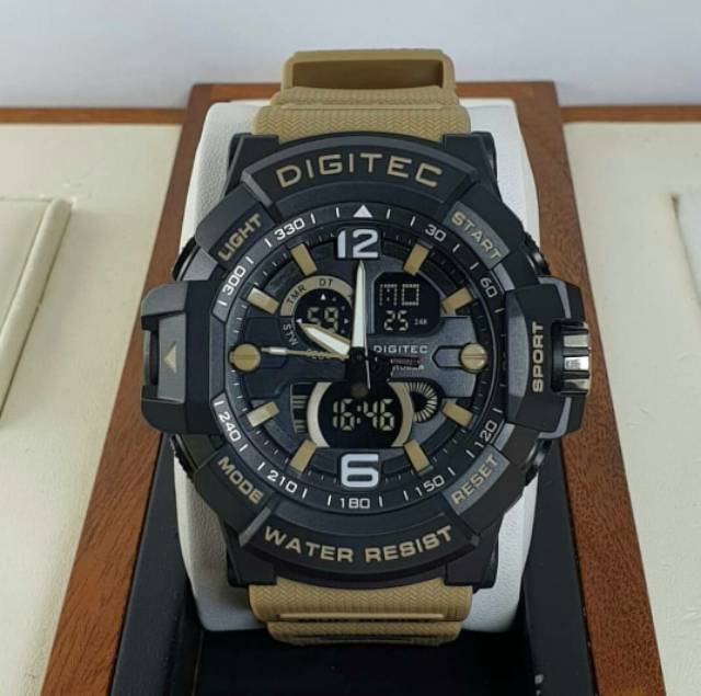 Jam Tangan Pria Digitec Original Dual Time Tahan Air