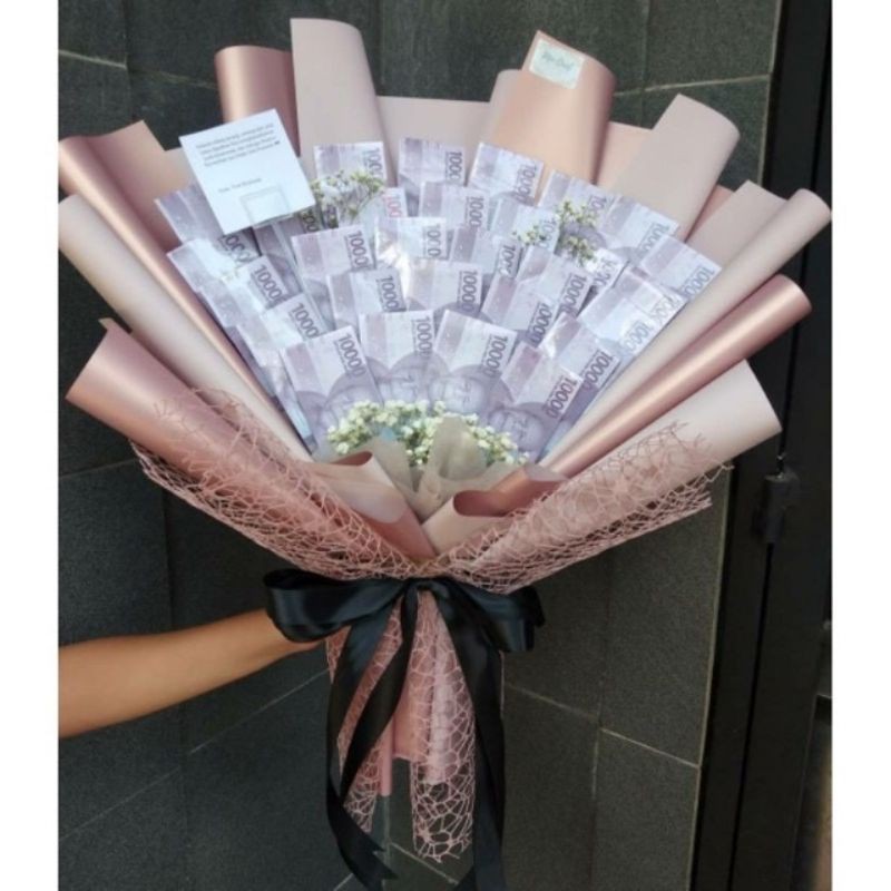 BUKET UANG BOUQUET UANG ASLI KADO WISUDA KADO PERNIKAHAN KADO ULANG TAHUN