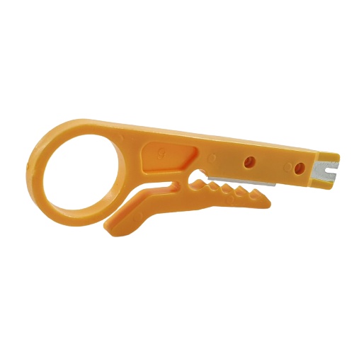 Tang Pengupas Kulit Kabel UTP Mini Rotary Wire Stripper Alat Putar Kupas Cable Kuning