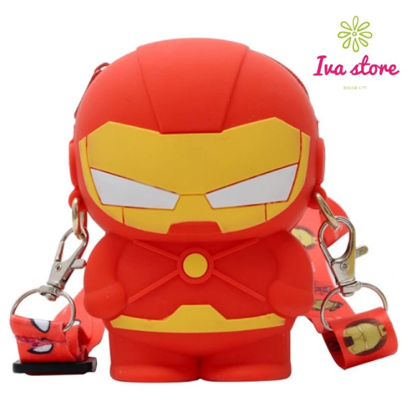 Tas Selempang anak spiderman ironman jelly rubber