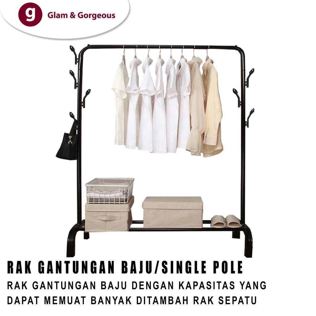 Rak Gantungan Baju Jemuran Pakaian Minimalis Stand Hanger GHR006