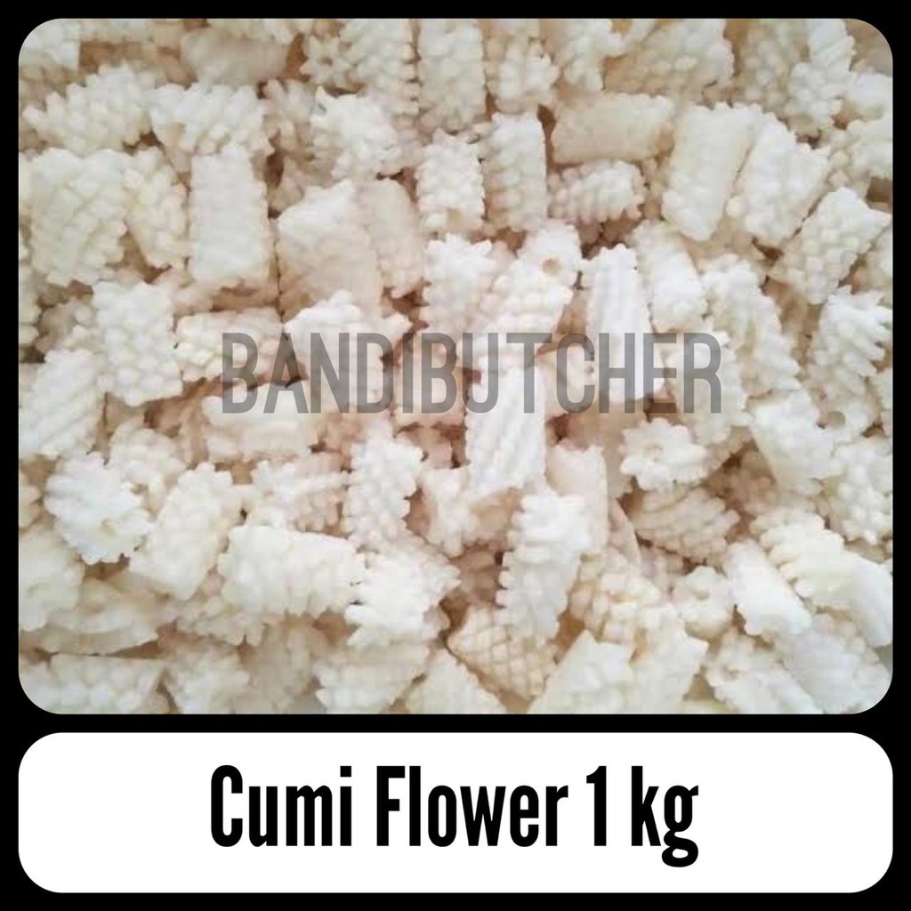 Cumi Flower - Cumi Kupas Bersih Squid Flower Putih Bukan Tube Ring 1kg