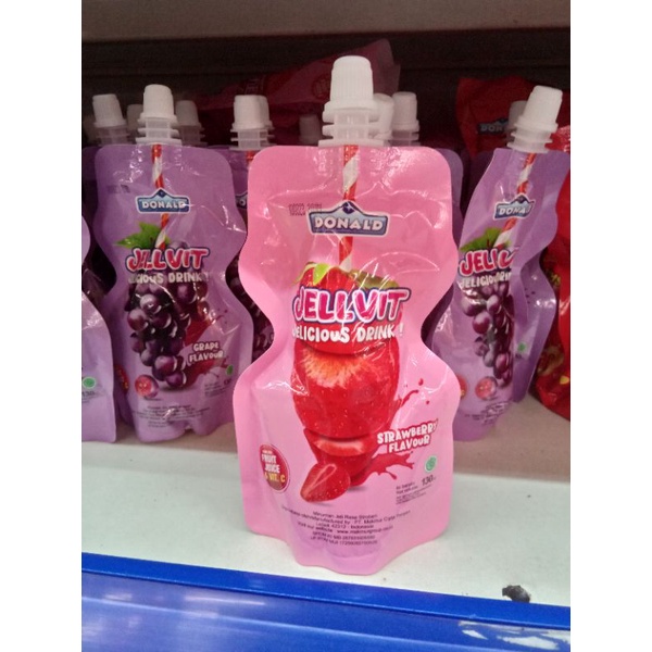 

Donald Jellvit 130ml grape dan strawberry.