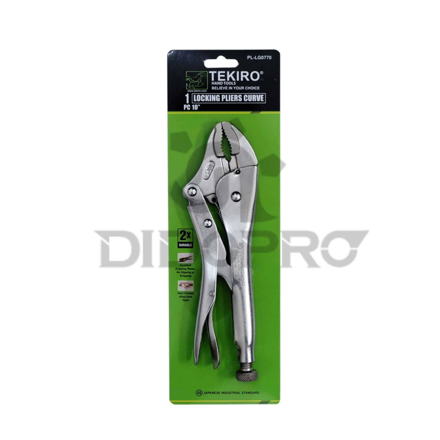 TEKIRO Tang Buaya Bengkok 10inch Locking Grip Pliers Curved ORIGINAL