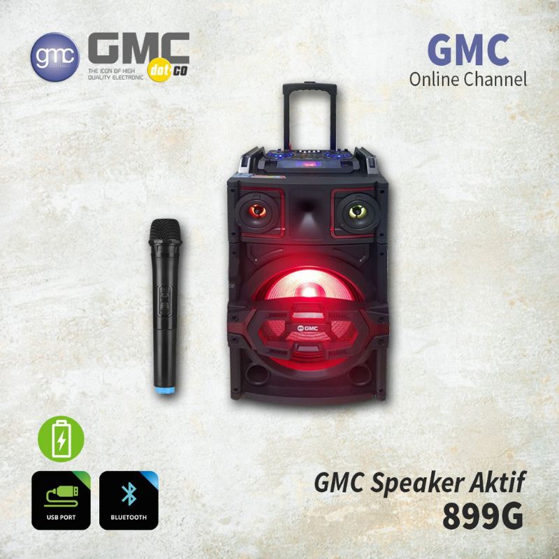 GMC-899G Multimedia Speaker Bluetooth (Include 2 Mic Wireless) / Speaker Aktif GMC