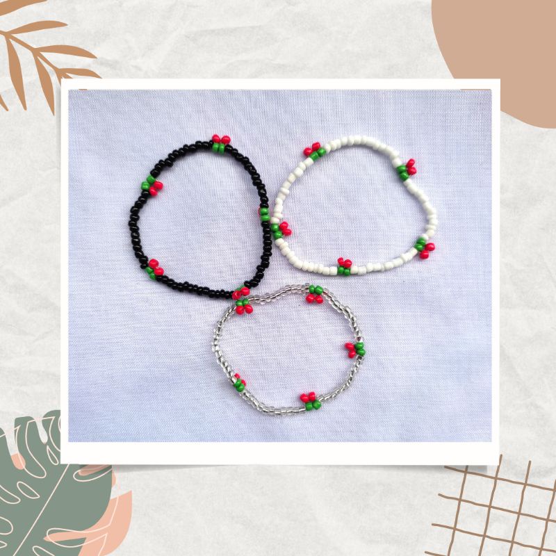 gelang manik cherry / cherry beads bracelet