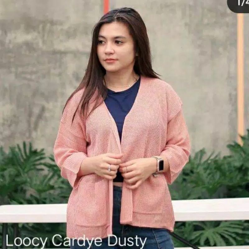 cardigan rajut locy-cardy oversize-Pink