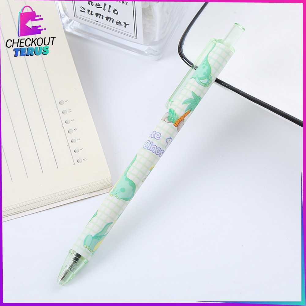 CT A35 Pulpen Pelajar Dan Kantor Pena Lucu Motif Dino Imut Pen Gel Mekanik Alat Tulis Pena Lucu Bulpen Gel Karakter