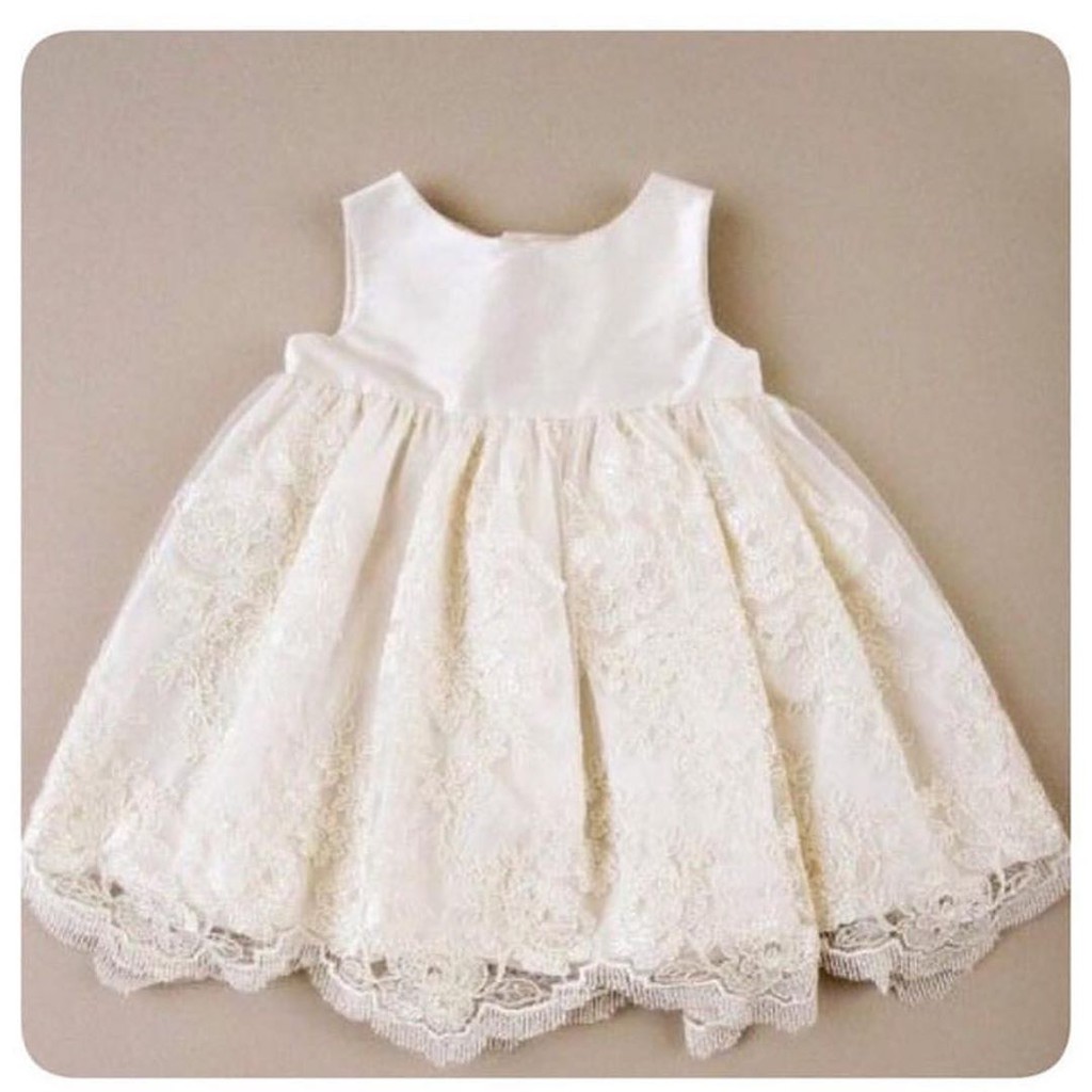 Dress Anak Brokat Renda Putih
