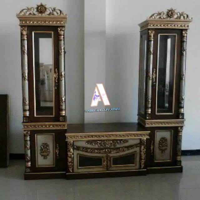 bufet tv pajangan pisah,mebel jepara,furniture