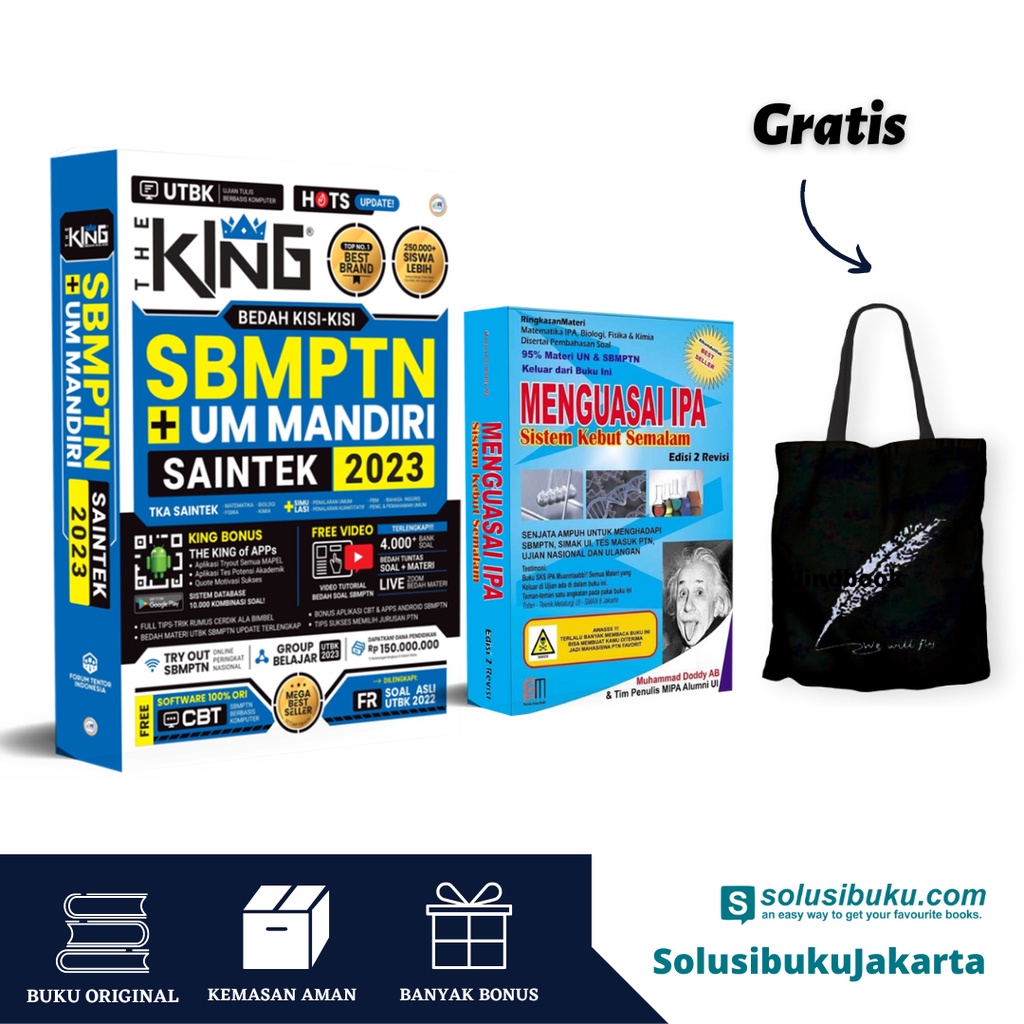 [Solusibuku Jakarta] Buku The King Bedah Kisi-Kisi SBMPTN & UM Mandiri Saintek 2023 (Forum Edukasi)-SAINTEK 23 + SKS IPA