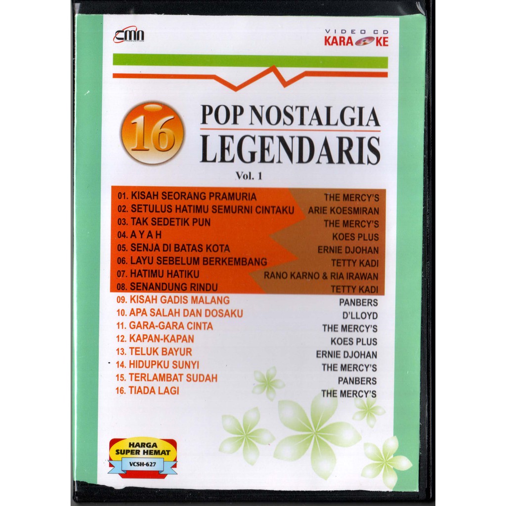 VCD KARAOKE 16 POP NOSTALGIA VOL.1 LEGENDARIS KISAH SEORANG PRAMURIA