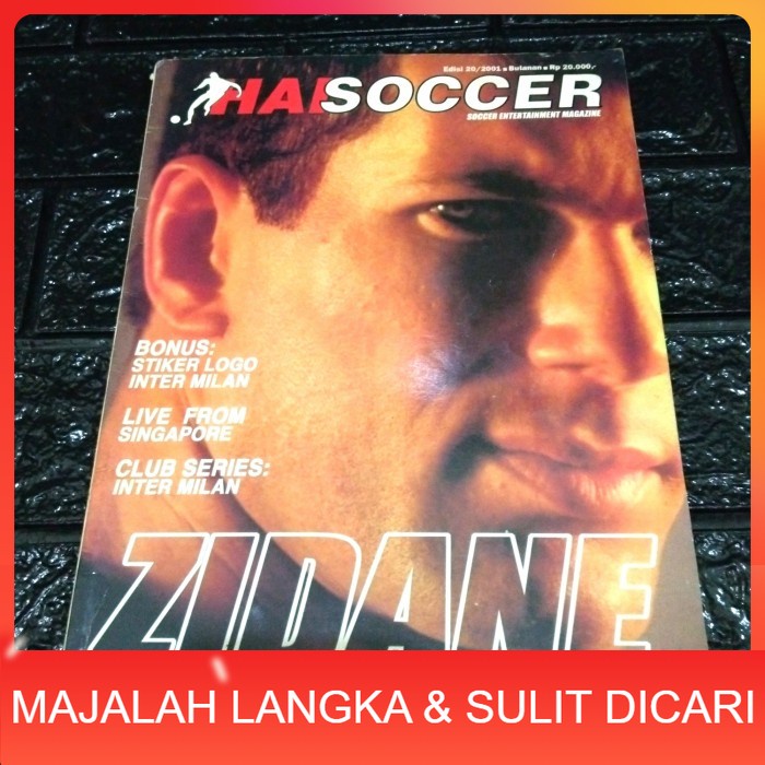 Majalah HAI SICCER No.20 The.2001 ZIDANE (RARE ITEM) Langka