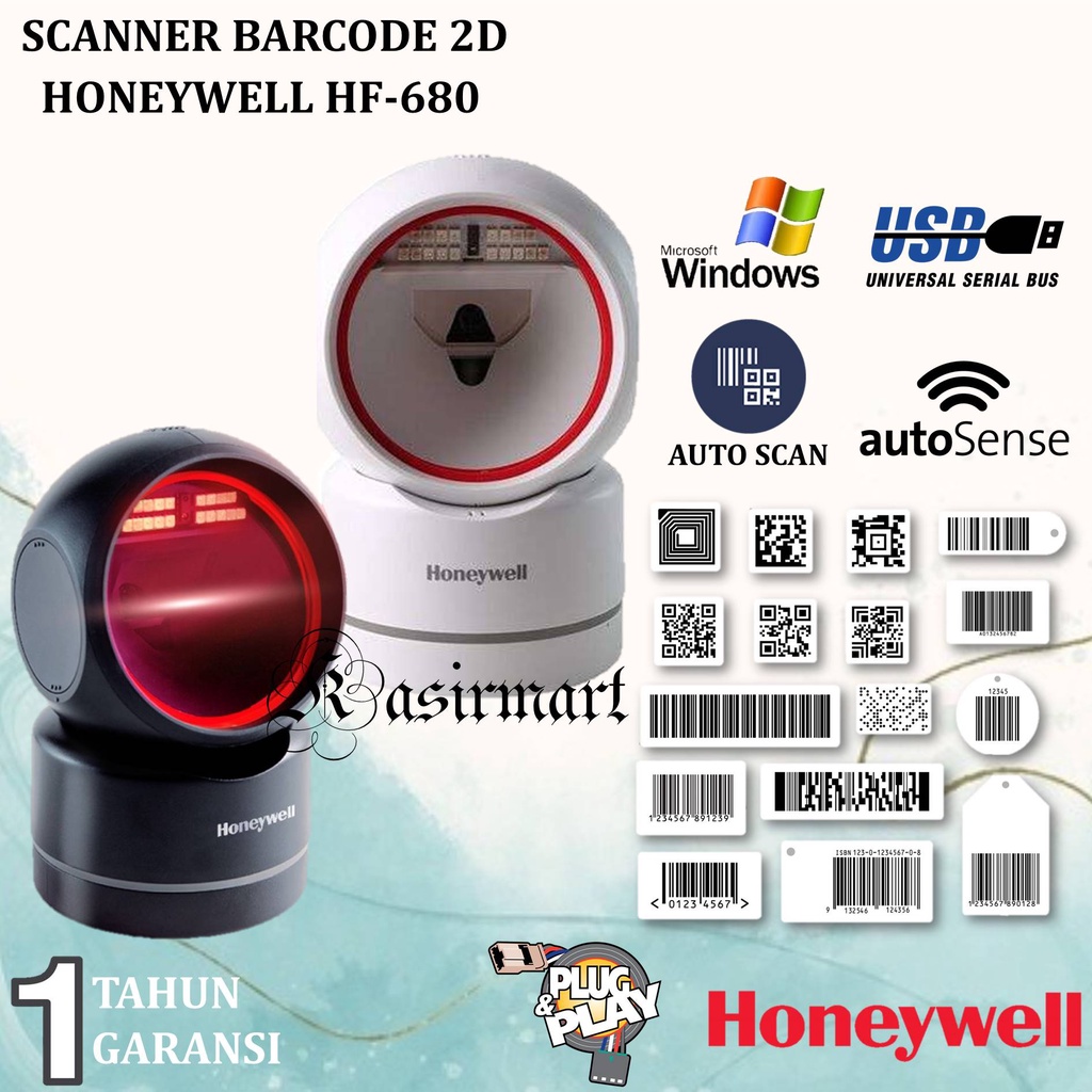 Honeywell HF680 Scanner Barcode 1D/2D ORBIT QR Code Efaktur Scan Layar